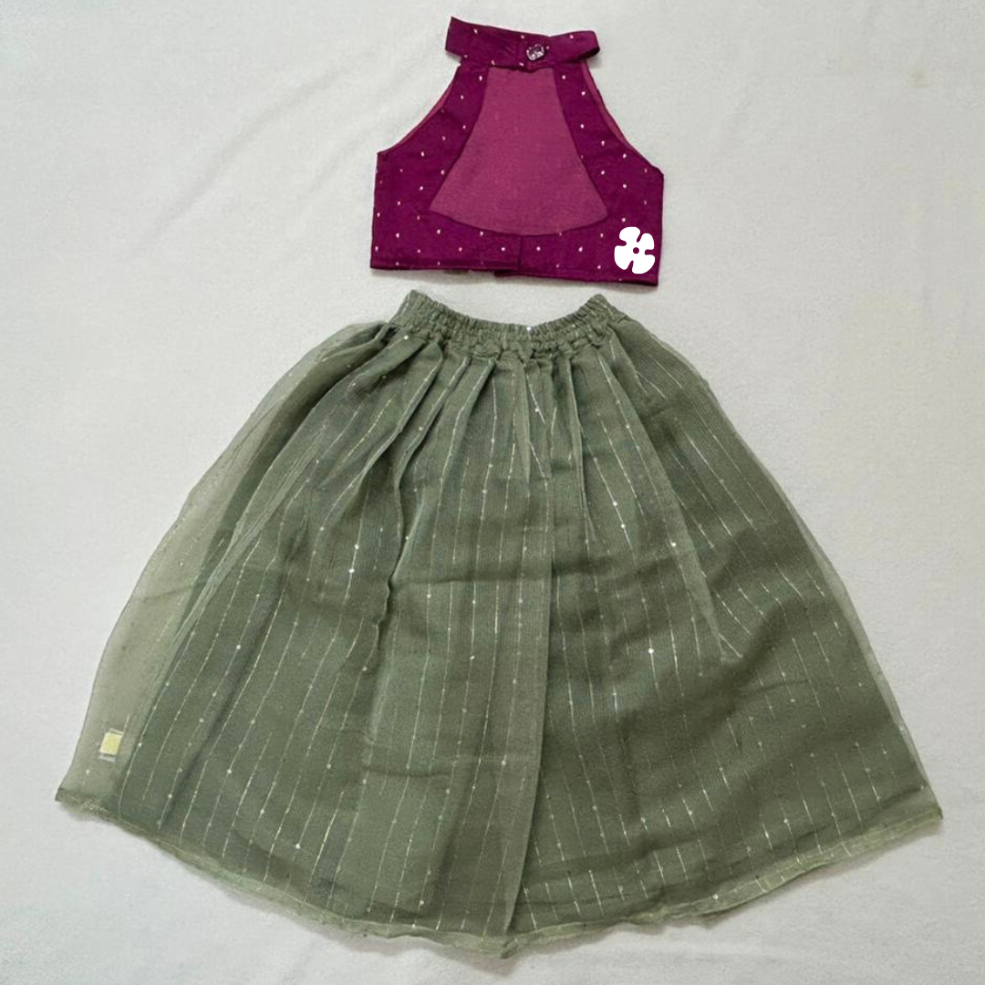 Halter neck net skirt and top