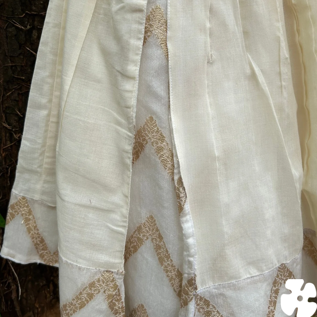 Puff sleeve Onam skirt and top