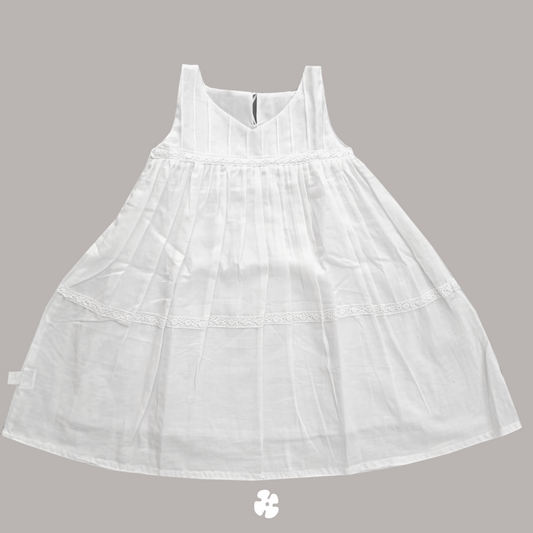 White Gathered frock