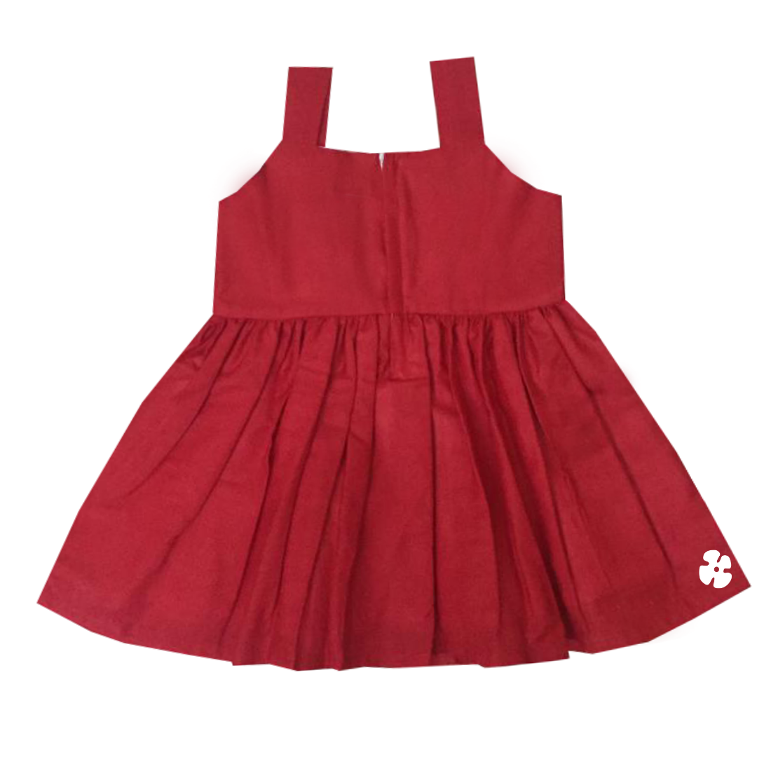 Bow red fit and flare frock